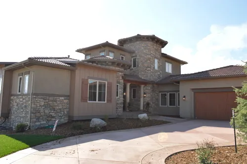 Collina custom home — Front Exterior Entry Elevation 01