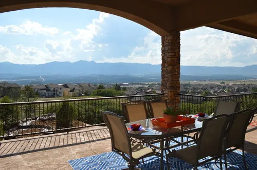 Collina custom home — Rear Exterior Covered Patio Mountain 03