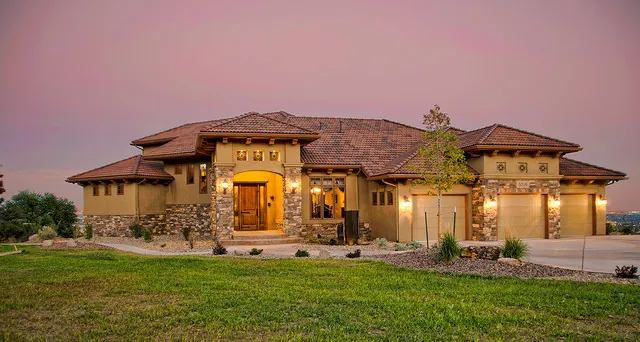 Linger Way custom home — Exterior Front Elevation Centered