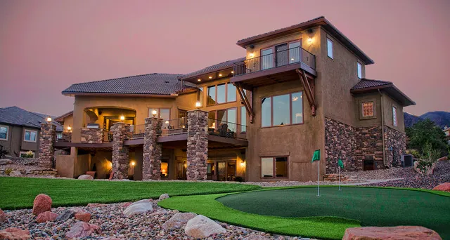 Linger Way custom home — Rear Backyard
