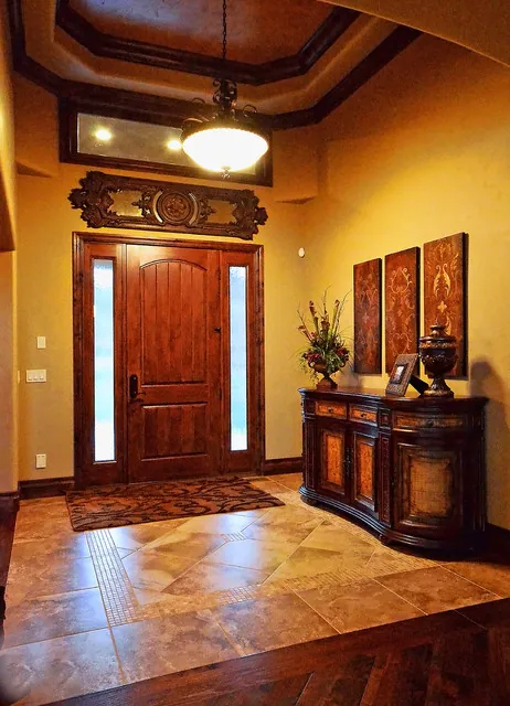 Linger Way custom home — Entry Foyer Vertical