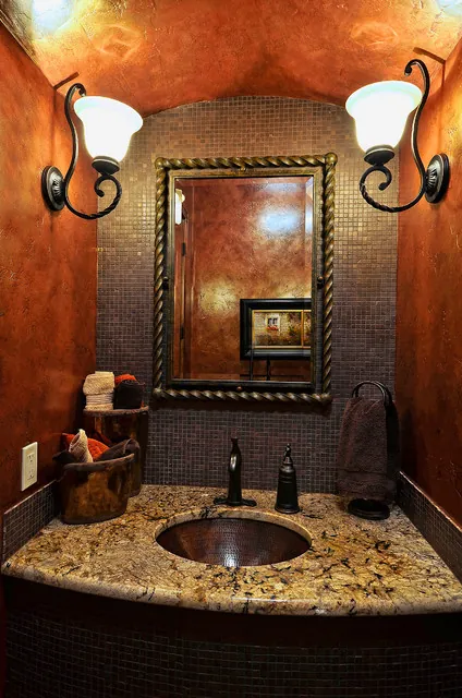 Linger Way custom home — Powder Room Sink