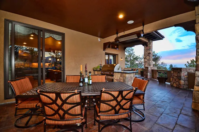 Monitor Rock custom home — Covered Patio Seating Zone