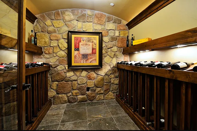Monitor Rock custom home — Wine Cellar Entry