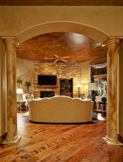 Reserve Point custom home — Great Room Fireplace Vertical 06