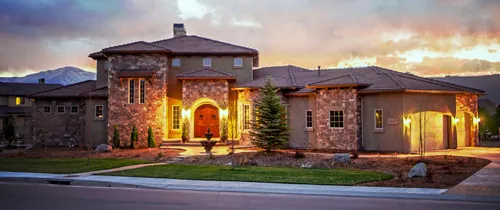 Salerno custom home — Front Exterior Entry Elevation 01