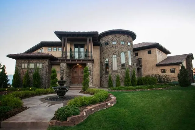 Tuscan Villa custom home — Front Exterior Hero