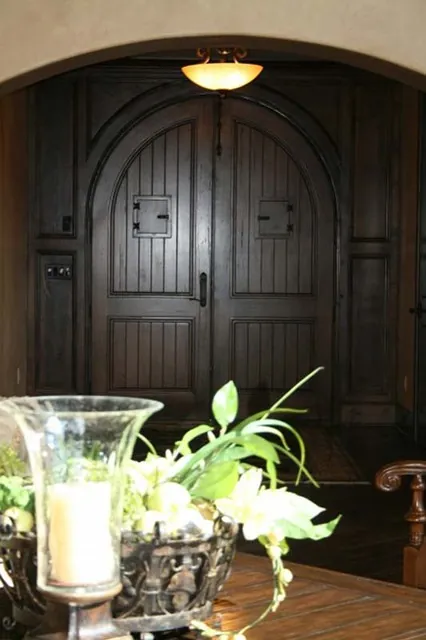 Tuscan Villa custom home — Entry Tower Portrait