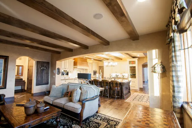Tuscan Villa custom home — Living Room Alt Angle