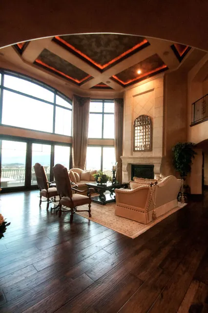Tuscan Villa custom home — Formal Living Room Full Portrait